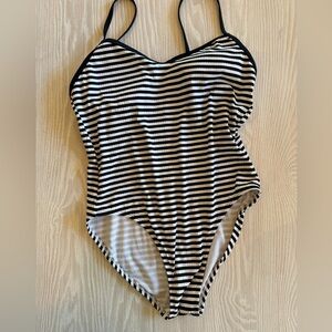 Striped Black and White Swimsuit
